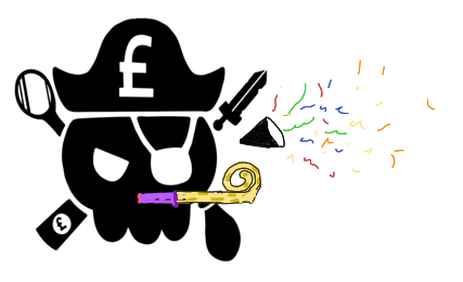 Logo with party blower